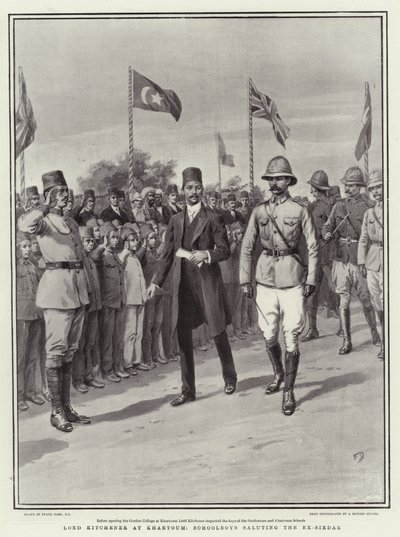 Lord Kitchener at Khartoum, Schoolboys Saluting the Ex-Sirdar by Frank Dadd
